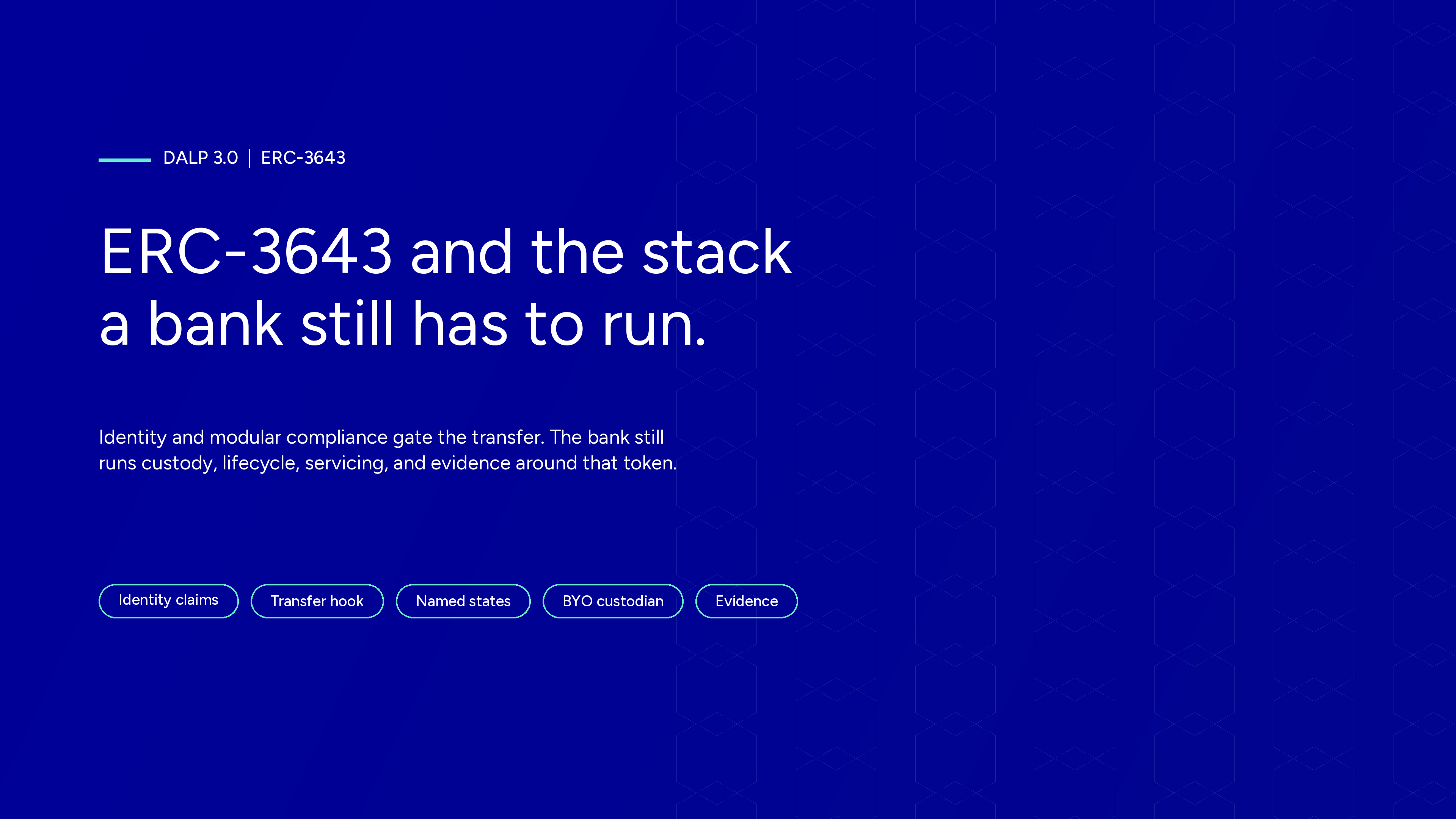 ERC-3643 and the stack a bank still has to run
